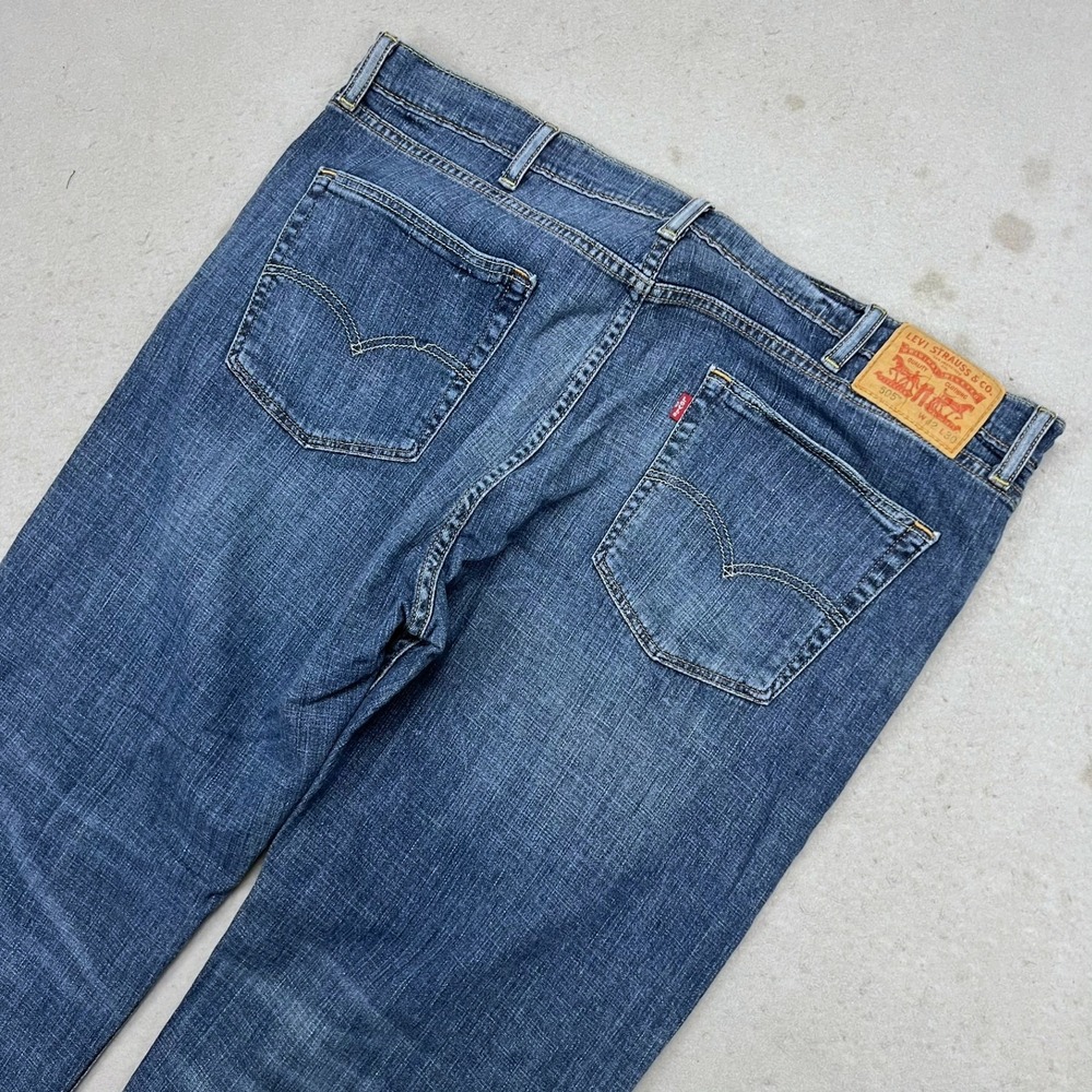 Levi's 505 Mens Jeans‎ 42x30 Blue Straight Fit Cotton Stretch Casual Whiskers